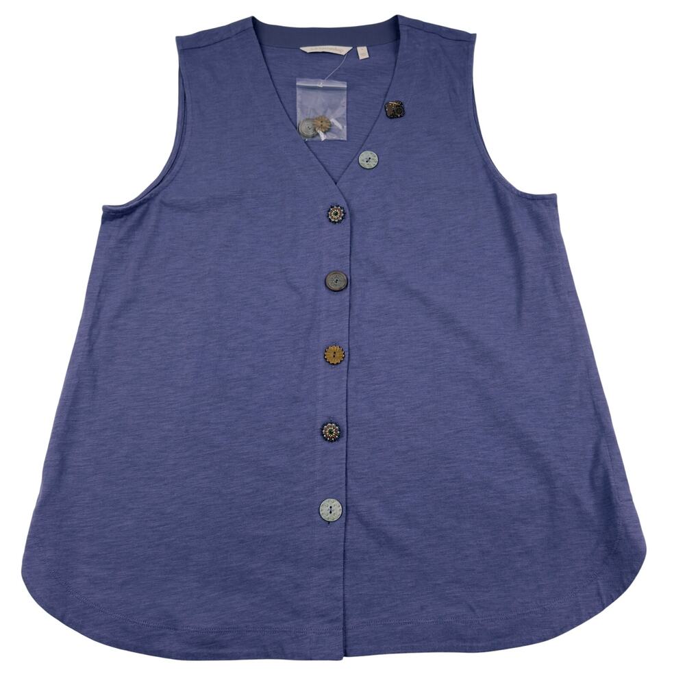 Soft Surroundings Lightweight Cotton Sleeveless Tank Tunic Top Women's Size L